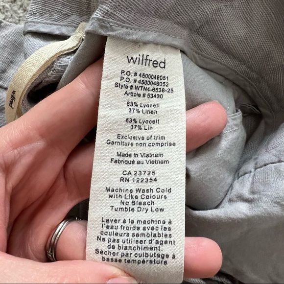 Aritzia Wilfred Allegra Shorts Light Grey Linen  Shorts - Picture 14 of 14